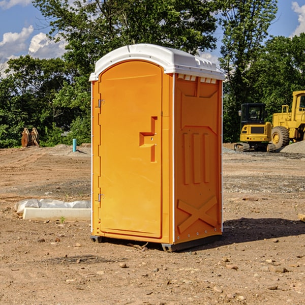 can i customize the exterior of the portable restrooms with my event logo or branding in Axis Alabama